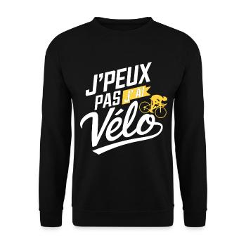 J Peux pas j ai Vélo - Sweat-shirt Unisexe - noir - Devant - Alina (178cm) & Michal (187cm)