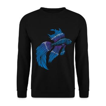 Betta Splendens Kampffisch Labyrinthfisch Geschenk - Unisex Pullover - Schwarz - Vorne - Alina (178cm) & Michal (187cm)