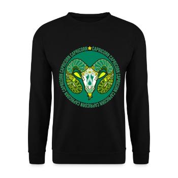 Zodiac Capricorn - Unisex Sweatshirt - black - Front - Alina (178cm) & Michal (187cm)
