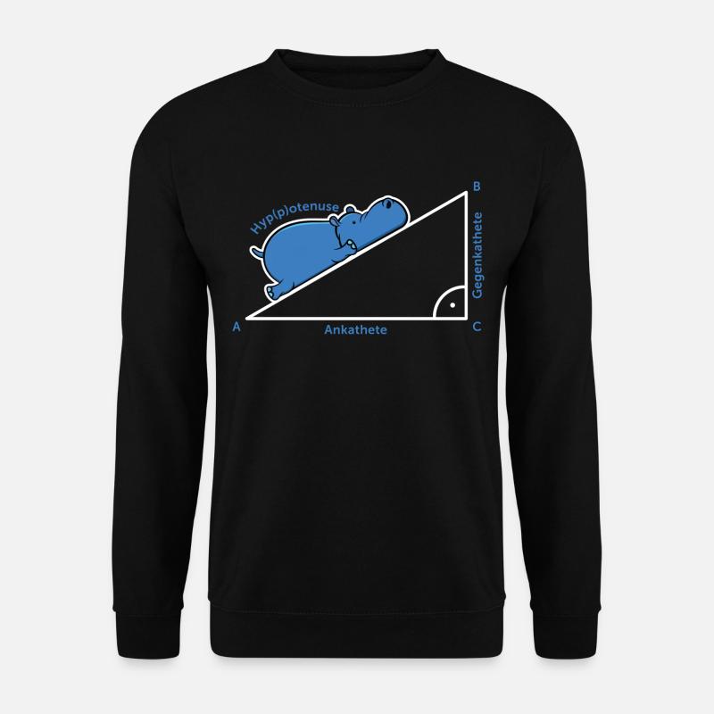 Hyppotenuse Pythagoras Mathe Hippo Lehrer Geschenk - Unisex Pullover - Schwarz