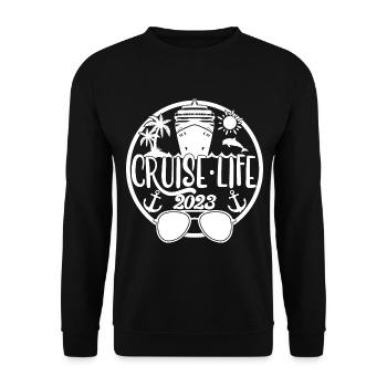 Cruise Life 2023 Cruising Summer Holiday Vacation - Unisex Sweatshirt - black - Front - Alina (178cm) & Michal (187cm)