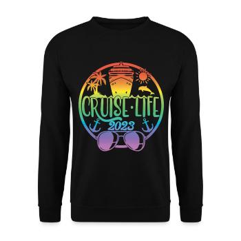 Cruise Life 2023 Cruising Summer Holiday Vacation - Unisex Sweatshirt - black - Front - Alina (178cm) & Michal (187cm)