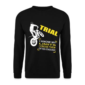 Trial - Trialsport - Moto Trial - Motorcycle Trial - Unisex Pullover - Schwarz - Vorne - Alina (178cm) & Michal (187cm)