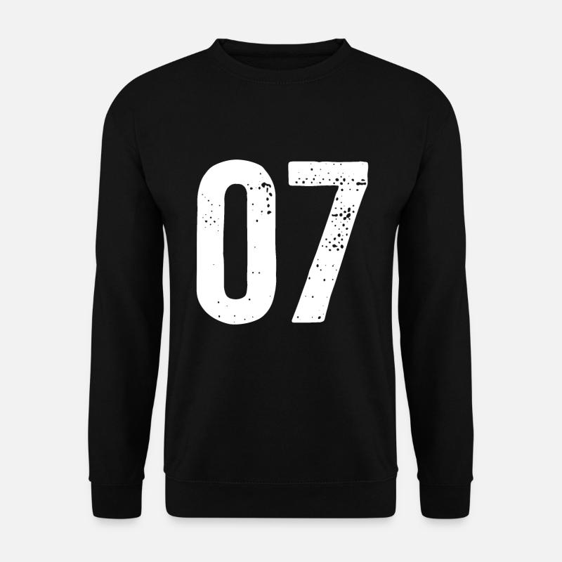 07 Numbers White - Unisex Sweatshirt - black
