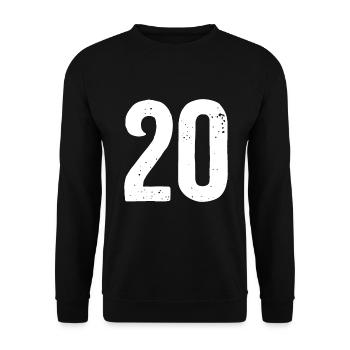 20 numéros blancs - Sweat-shirt Unisexe - noir - Devant - Alina (178cm) & Michal (187cm)
