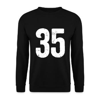 35 Numbers White - Unisex Sweatshirt - black - Front - Alina (178cm) & Michal (187cm)