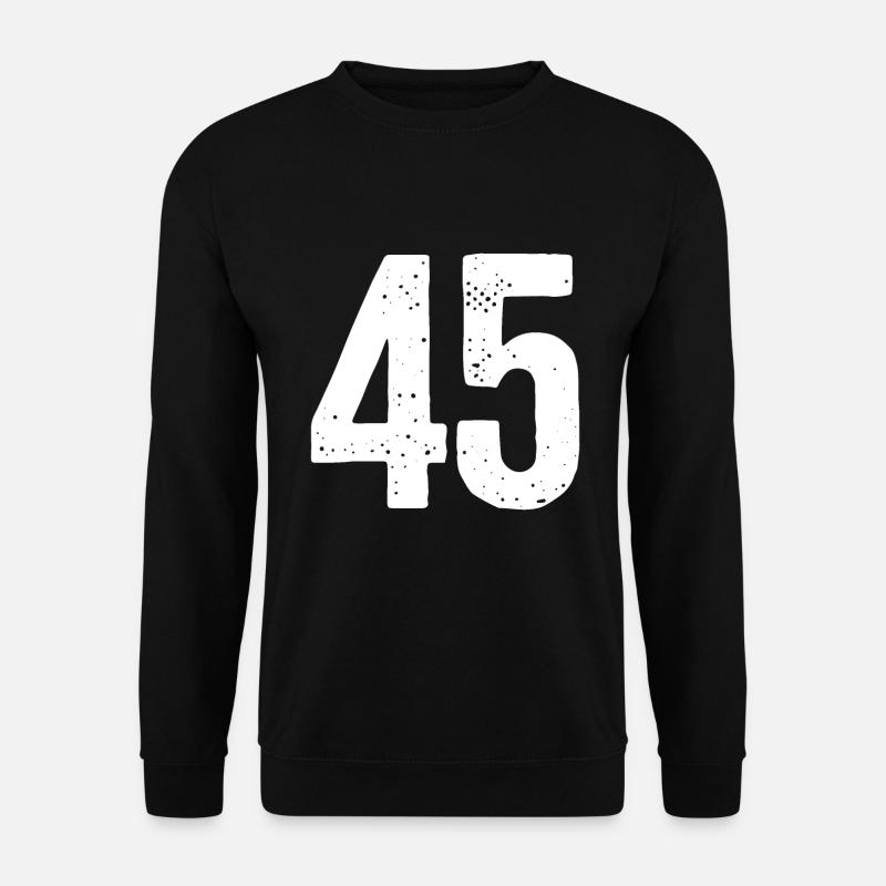 45 Zahlen Weiß - Unisex Pullover - Schwarz