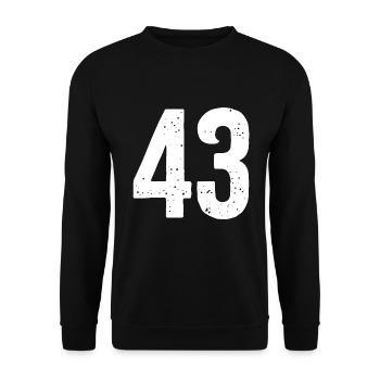 43 Numéros Blanc - Sweat-shirt Unisexe - noir - Devant - Alina (178cm) & Michal (187cm)