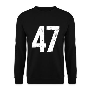 47 Numbers White - Unisex Sweatshirt - black - Front - Alina (178cm) & Michal (187cm)