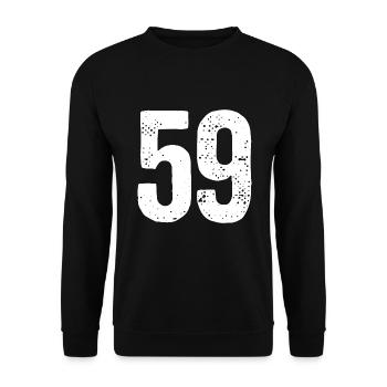 59 Numbers White - Unisex Sweatshirt - black - Front - Alina (178cm) & Michal (187cm)