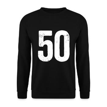 50 Numbers White - Unisex Sweatshirt - black - Front - Alina (178cm) & Michal (187cm)