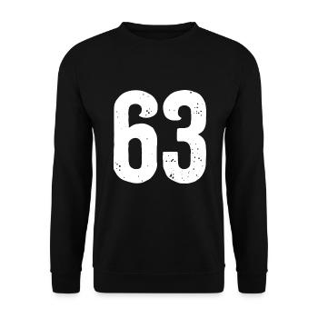 63 Numbers White - Unisex Sweatshirt - black - Front - Alina (178cm) & Michal (187cm)