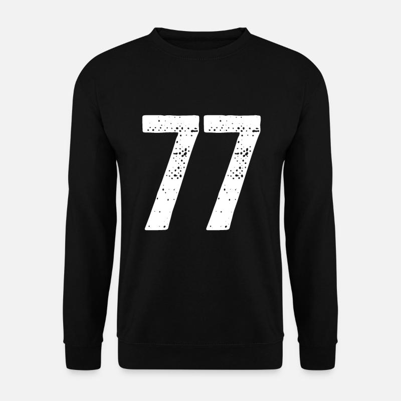 77 Numbers White - Unisex Sweatshirt - black