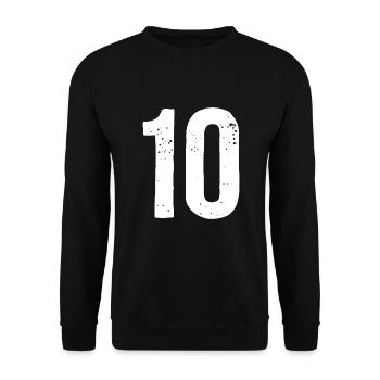 10 Numbers White - Unisex Sweatshirt - black - Front - Alina (178cm) & Michal (187cm)