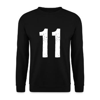 11 Numéros Blanc - Sweat-shirt Unisexe - noir - Devant - Alina (178cm) & Michal (187cm)