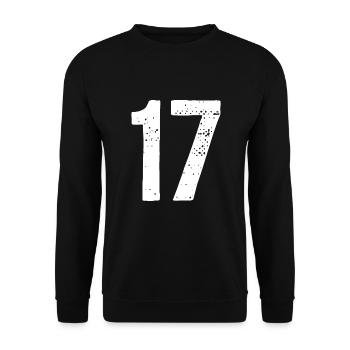 17 Zahlen Weiß - Unisex Pullover - Schwarz - Vorne - Alina (178cm) & Michal (187cm)