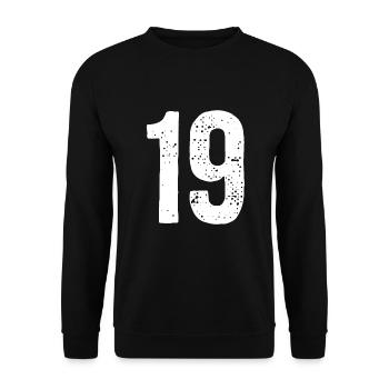 19 Numbers White - Unisex Sweatshirt - black - Front - Alina (178cm) & Michal (187cm)