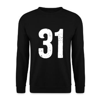 31 Numéros Blanc - Sweat-shirt Unisexe - noir - Devant - Alina (178cm) & Michal (187cm)