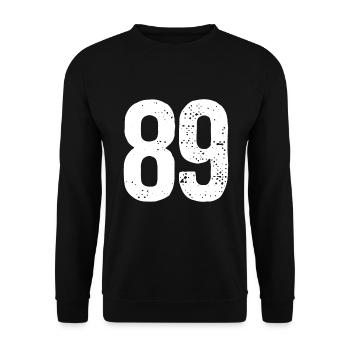 89 Numéros Blanc - Sweat-shirt Unisexe - noir - Devant - Alina (178cm) & Michal (187cm)