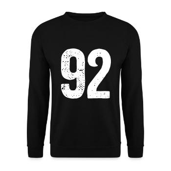 92 Numéros Blanc - Sweat-shirt Unisexe - noir - Devant - Alina (178cm) & Michal (187cm)