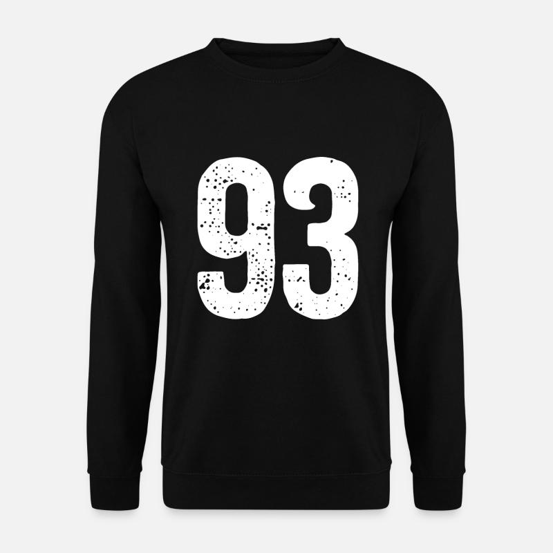 93 Zahlen Weiß - Unisex Pullover - Schwarz