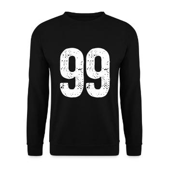 99 Numbers White - Unisex Sweatshirt - black - Front - Alina (178cm) & Michal (187cm)