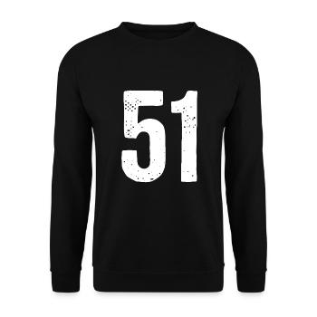 51 Numbers White - Unisex Sweatshirt - black - Front - Alina (178cm) & Michal (187cm)