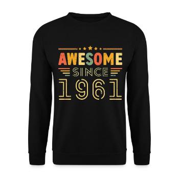 Millésime Légende 1961 Cadeau de 1961 - Né en 1961 - Sweat-shirt Unisexe - noir - Devant - Alina (178cm) & Michal (187cm)