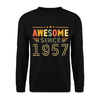 Vintage Legend 1957 Geschenk von 1957 - Jahrgang 1957 - Unisex Pullover - Schwarz - Vorne - Alina (178cm) & Michal (187cm)