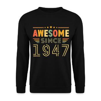 Millésime Légende 1947 Cadeau de 1947 - Né en 1947 - Sweat-shirt Unisexe - noir - Devant - Alina (178cm) & Michal (187cm)