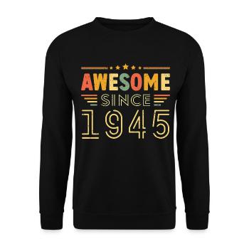 Millésime Légende 1945 Cadeau de 1945 - Né en 1945 - Sweat-shirt Unisexe - noir - Devant - Alina (178cm) & Michal (187cm)