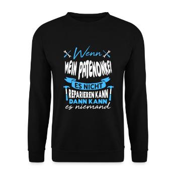 Wenn MEIN PATENONKEL es nicht reparieren kann - Unisex Pullover - Schwarz - Vorne - Alina (178cm) & Michal (187cm)