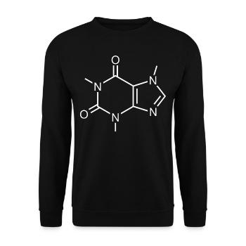 Caffeine molecule (chemical formula) - Unisex Sweatshirt - black - Front - Alina (178cm) & Michal (187cm)