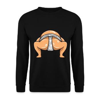 Sumoringer Sumo Kampfsport Ringkampf Geschenk - Unisex Pullover - Schwarz - Vorne - Alina (178cm) & Michal (187cm)