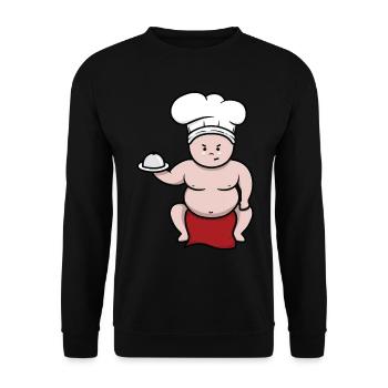Koch Sumoringer Sumo Kampfsport Ringkampf Geschenk - Unisex Pullover - Schwarz - Vorne - Alina (178cm) & Michal (187cm)