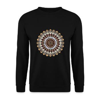 Mandala Floral Ornament Vintage Spring - Unisex Pullover - Schwarz - Vorne - Alina (178cm) & Michal (187cm)