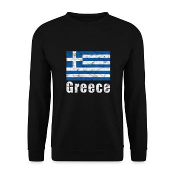 Drapeau de la grèce - Sweat-shirt Unisexe - noir - Devant - Alina (178cm) & Michal (187cm)