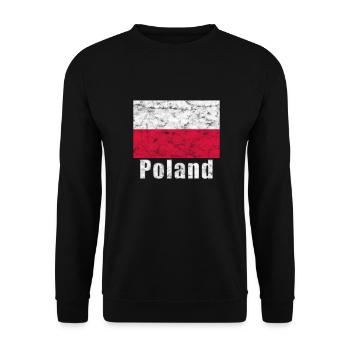 Drapeau de la Pologne - Sweat-shirt Unisexe - noir - Devant - Alina (178cm) & Michal (187cm)