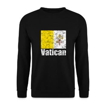 Vatican flag vintage - Unisex Sweatshirt - black - Front - Alina (178cm) & Michal (187cm)