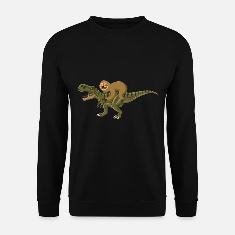 Faultier reitet auf T Rex - Unisex Pullover - Schwarz
