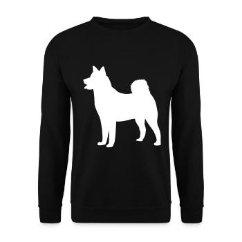 Husky Hund silhouette Hunde - Unisex Pullover - Schwarz - Vorne - Alina (178cm) & Michal (187cm)
