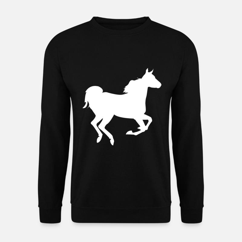 Pferd Araber Hengst Silhouette Galopp Reiten - Unisex Pullover - Schwarz