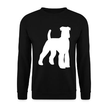 Airedale Terrier Hund silhouette Hunde - Unisex Pullover - Schwarz - Vorne - Alina (178cm) & Michal (187cm)
