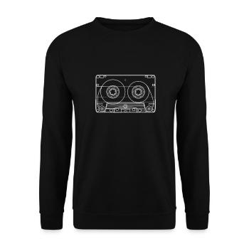 Retro Music Cassette Vintage Audio Cassette - Unisex Sweatshirt - black - Front - Alina (178cm) & Michal (187cm)