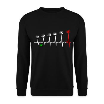 Moto battement de coeur 6 vitesses Circuit Superbike - Sweat-shirt Unisexe - noir - Devant - Alina (178cm) & Michal (187cm)