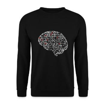 Nerd Netzwerk Gehirn Aktivität - Unisex Pullover - Schwarz - Vorne - Alina (178cm) & Michal (187cm)