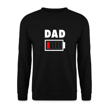 Vaters Akku ist leer - Dad Low Battery Empty - Sweat-shirt Unisexe - noir - Devant - Alina (178cm) & Michal (187cm)