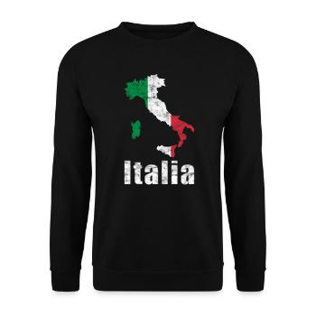 Italien Karte Flagge Italia Vintage - Unisex Pullover - Schwarz - Vorne - Alina (178cm) & Michal (187cm)