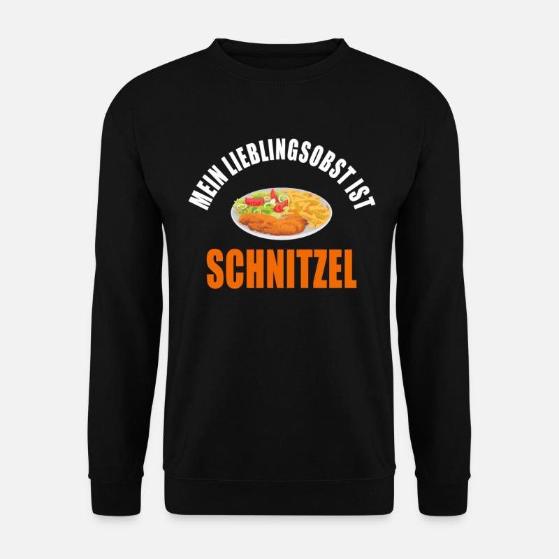 Lustiger Spruch Mein Lieblingsobst ist Schnitzel - Unisex Pullover - Schwarz