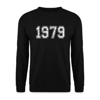 Anniversaire 1979 année 1979 rétro vintage - Sweat-shirt Unisexe - noir - Devant - Alina (178cm) & Michal (187cm)